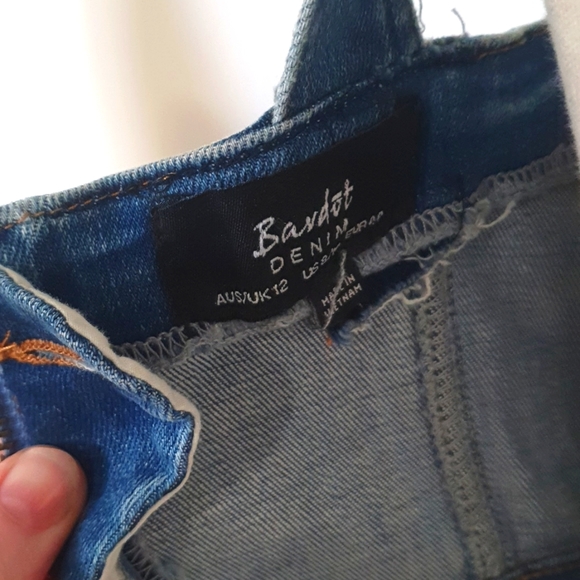 Bardot Size 12 Denim Crop Bustier - Picture 4 of 5